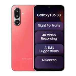 Samsung Galaxy F36 5G Coral Red smartphone in Bardhaman